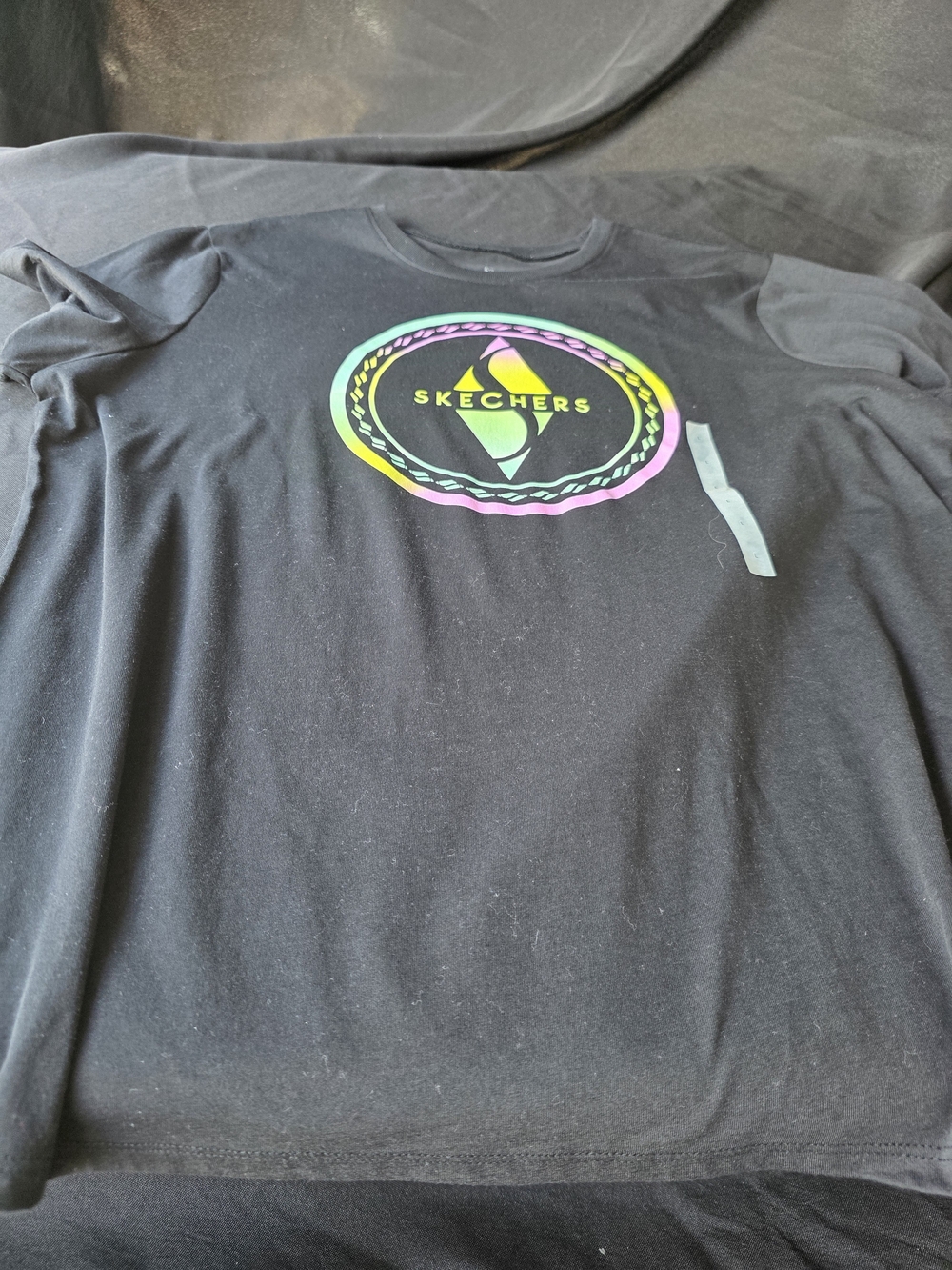 Skechers Kids Black Tee with Rainbow Logo